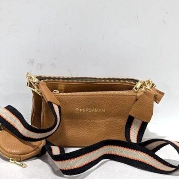 Persaman Crossbody Clutch Leather Bags (Two)With Coin Purse Med and Small